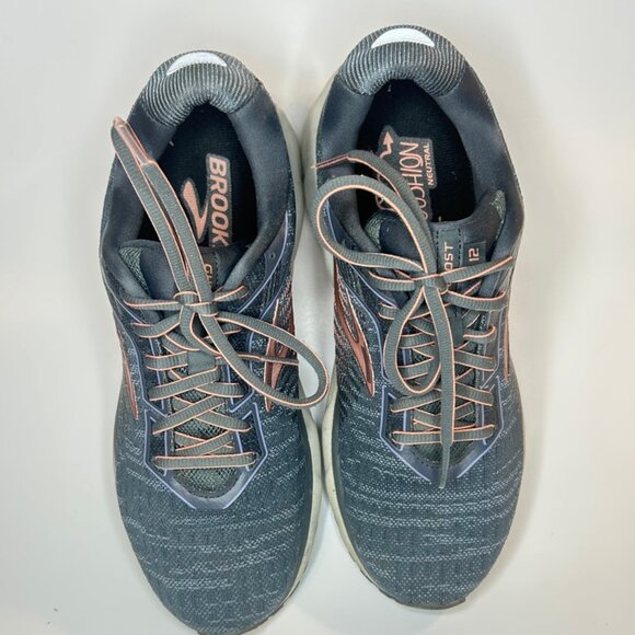 Brooks Ghost 12 Women’s Running Shoes – Gray & Pink | Cushioned Neutral Trainers - Picture 7 of 11